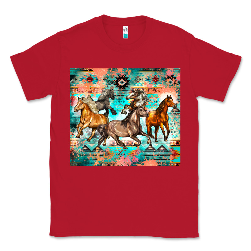 Western Running Horses Classic Tee by Zillion Design Studio | Teevron