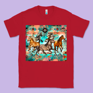 Western Running Horses Classic Tee Designed By Zillion Design Studio