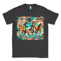 Smoke western running horses Classic Tee - Zillion Design Studio