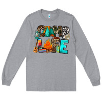 Heather Grey camp life Long Sleeve Tee - RanaPortraitStore