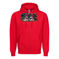 Red wolf eyes american flag Zipper Hoodie - RanaPortraitStore