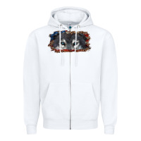 White wolf eyes american flag Zipper Hoodie - RanaPortraitStore