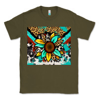 Army Green turquoise gemstone sunflower Classic Tee - Zillion Design Studio