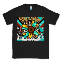 Black turquoise gemstone sunflower Classic Tee - Zillion Design Studio