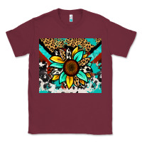 Burgundy turquoise gemstone sunflower Classic Tee - Zillion Design Studio