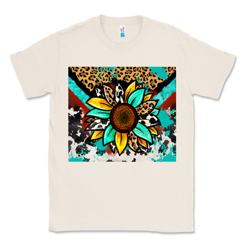 Turquoise Gemstone Sunflower Classic Tee by Zillion Design Studio | Teevron