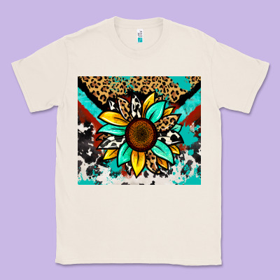 Classic Tee turquoise gemstone sunflower