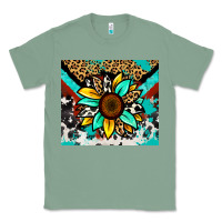 Sage turquoise gemstone sunflower Classic Tee - Zillion Design Studio