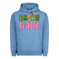 Pigment Pebble Blue lucky babe st patrick s day Urban Hoodie - MaliasSmallBusiness