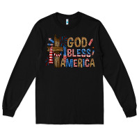 Black god  bless america with cross Long Sleeve Tee - RanaPortraitStore