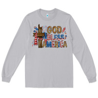 Moon Dust god  bless america with cross Long Sleeve Tee - RanaPortraitStore