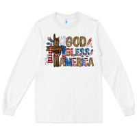 White god  bless america with cross Long Sleeve Tee - RanaPortraitStore