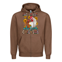 Chestnut just a girl who loves chickens Zipper Hoodie - Zillion Design Studio