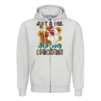 Dove Grey just a girl who loves chickens Zipper Hoodie - Zillion Design Studio