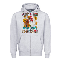 Heather Grey just a girl who loves chickens Zipper Hoodie - Zillion Design Studio