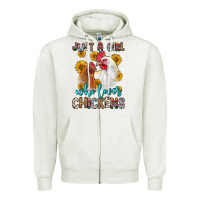 Oatmeal Heather just a girl who loves chickens Zipper Hoodie - Zillion Design Studio