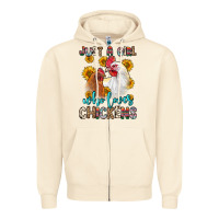 Sandshell just a girl who loves chickens Zipper Hoodie - Zillion Design Studio