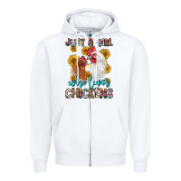 White just a girl who loves chickens Zipper Hoodie - Zillion Design Studio