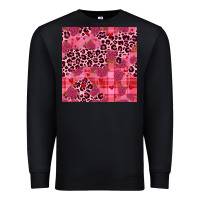 Black valentines day roses leopard seamless pattern Premium Sweatshirt - JahusDesignShop