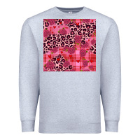 Heather Grey valentines day roses leopard seamless pattern Premium Sweatshirt - JahusDesignShop