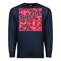 Navy valentines day roses leopard seamless pattern Premium Sweatshirt - JahusDesignShop