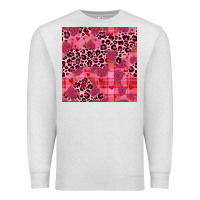 Oatmeal Heather valentines day roses leopard seamless pattern Premium Sweatshirt - JahusDesignShop