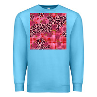 Ocean Blue valentines day roses leopard seamless pattern Premium Sweatshirt - JahusDesignShop