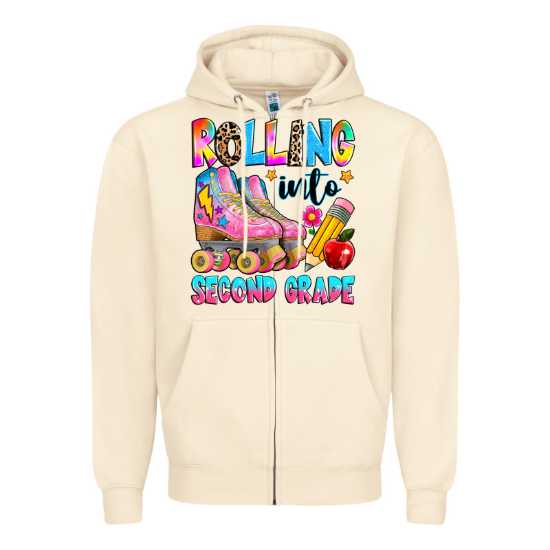 Rolling Into Second Grade Zipper Hoodie by texasbilliewilder | Teevron