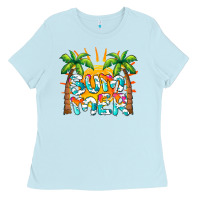 Baby Blue summer waves and sun Ladies Tee - BarkalooDesign