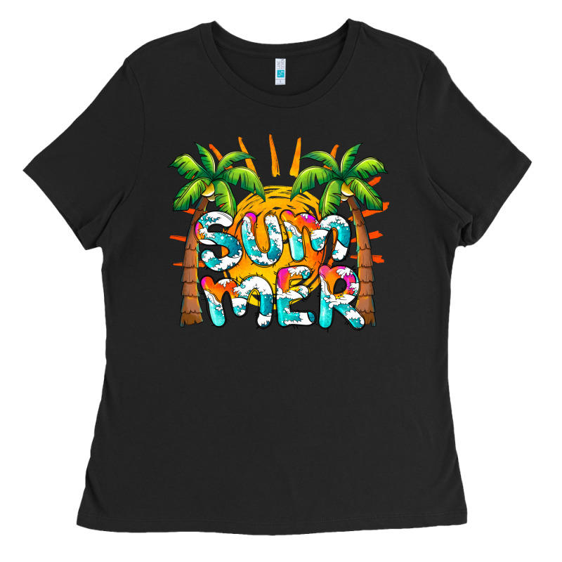 Summer Waves And Sun Ladies Tee by BarkalooDesign | Teevron