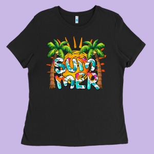 Summer Waves And Sun Ladies Tee Designed By Barkaloodesign