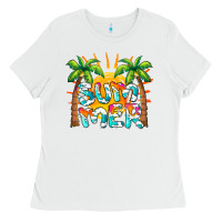 White summer waves and sun Ladies Tee - BarkalooDesign