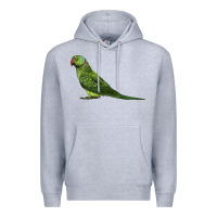Heather Grey Ring Necked Parakeet Premium Hoodie - LillyAllenDesigns