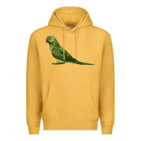 Mustard Ring Necked Parakeet Premium Hoodie - LillyAllenDesigns