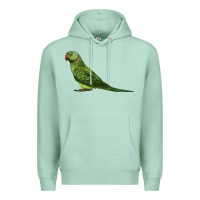 Seafoam Ring Necked Parakeet Premium Hoodie - LillyAllenDesigns