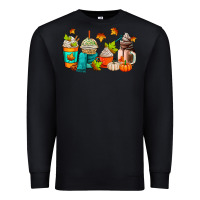 Black fall coffee cups Premium Sweatshirt - AdoDesignShop