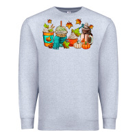 Heather Grey fall coffee cups Premium Sweatshirt - AdoDesignShop