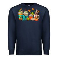 Navy fall coffee cups Premium Sweatshirt - AdoDesignShop