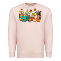 Pale Pink fall coffee cups Premium Sweatshirt - AdoDesignShop