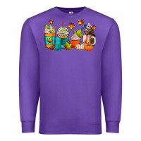 Purple fall coffee cups Premium Sweatshirt - AdoDesignShop