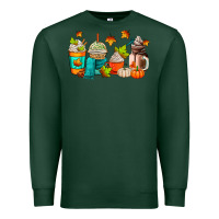 Sports Green fall coffee cups Premium Sweatshirt - AdoDesignShop