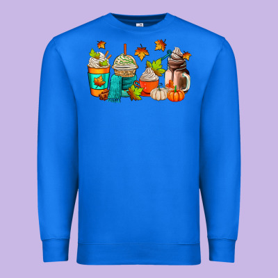 Fall Coffee Cups Premium Sweatshirt Designed By Adodesignshop