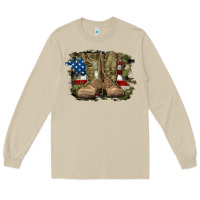 Mushroom american flag with army boots Long Sleeve Tee - RanaPortraitStore