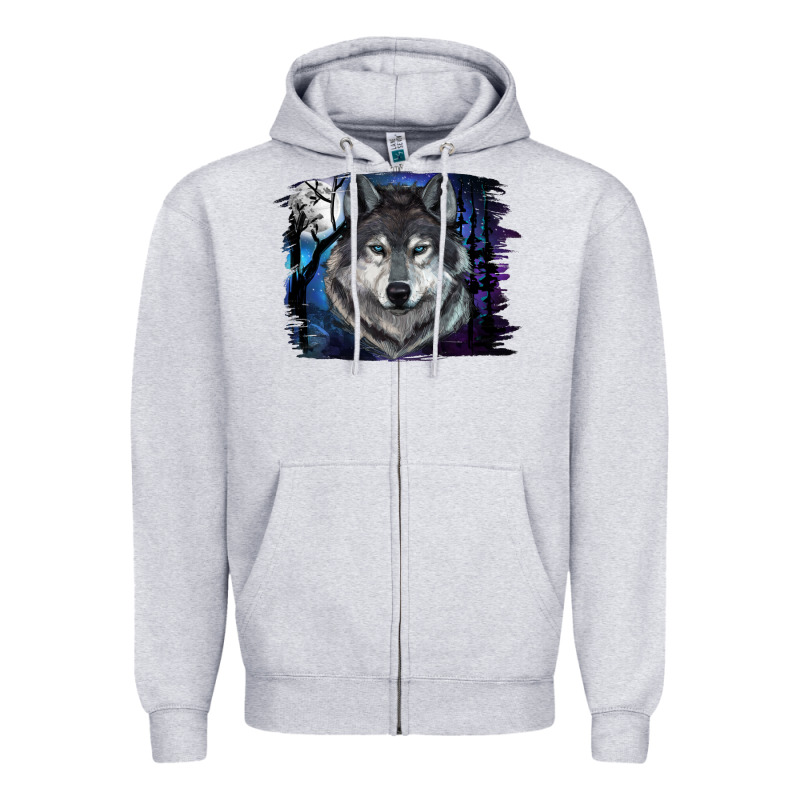 Wolf And Full Moon Zipper Hoodie by RanaPortraitStore | Teevron