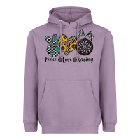 Lavender peace love racing Heavyweight Hoodie - CowhideDigitalArt