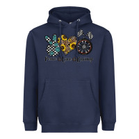 Navy peace love racing Heavyweight Hoodie - CowhideDigitalArt
