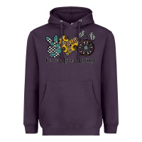 Plum peace love racing Heavyweight Hoodie - CowhideDigitalArt