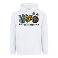 White peace love racing Heavyweight Hoodie - CowhideDigitalArt