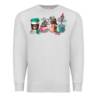 Dove Grey cat  coffee cup Premium Sweatshirt - AdoDesignShop