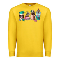 Lemon cat  coffee cup Premium Sweatshirt - AdoDesignShop